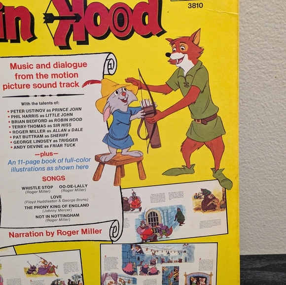 Disney Robin Hood Vinyl Record - Yellow and Red Cover - Picture 6 of 11